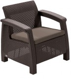 ALLIBERT  CORFU MŰRATTAN KERTI FOTEL - barna