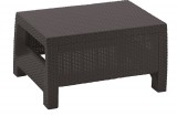ALLIBERT CORFU polyrattan kerti asztal - barna - 77 cm 207786
