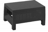 ALLIBERT CORFU polyrattan kerti asztal - grafit - 77 cm