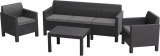 ALLIBERT ORLANDO 3 SEAT SOFA polyrattan kerti bútor garnitúra - grafit