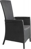 ALLIBERT VERMONT állítható polyrattan kerti fotel - grafit