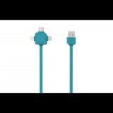 Allocacoc 3az1-ben USB kábel kék  (9003BL/USBC15) (9003BL/USBC15) - Adatkábel