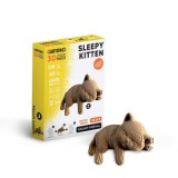 Álmos cica 3D festhető karton puzzle (Cartonic)