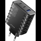 Alogy Proove Speed ​​Surge Hálózati Töltő 1xUSB-A És 2xUSB-C Csatlakozással GaN 65W-Fekete (SB9447)
