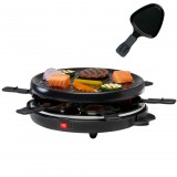 Alpina 8 személyes raclette és asztali grillsütő (800W) – tapadásmentes, kivehető grilllappal és 8 darab mini serpenyővel