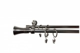 Altele Dupla Függönykarnis, nikkel színű, fém 19 + 16 mm / 160 cm + kiegészítők DE-SJ86N