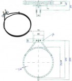 Alternatív Tűzhely alkatrész, körfűtőszál Pelgrim OST943H, Emax tűzhelyhez ew04121