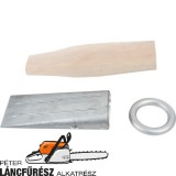 Alumínium ék Müller u. Söhne, fával és gyűrűvel, 3 részes, L 350 x SZ 75 x H 40