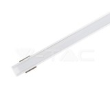 Alumínium profil LED szalaghoz 2 méter tejfehér fedlappal - 3358 V-TAC