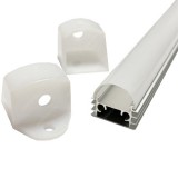 Alusín Led profil szett, íves búra, extra hűtéssel, IP44 vízálló! 8-12 mm Led szalaghoz. 2 m sín+opál búra+4 db rögzítő+2 db vég. Life Light Led