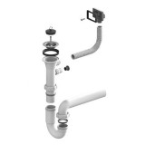 Alveus FI 70 szifon, 1 edényes mosogatóhoz, vízszintesen túlfolyó, fehér