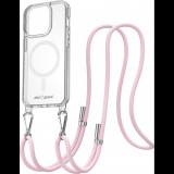 AlzaGuard Luxe Detach Lanyard Case Compatible with MagSafe for iPhone 15 Pro rózsaszín tok (AGD-PCF000012P)
