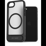 AlzaGuard Matte Case with Stand Compatible with MagSafe for iPhone 7 / 8 / SE 2020 / SE 2022 fekete tok (AGD-PCH00010B)