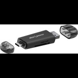 AlzaPower 2in1 Multi-function USB-C 3.2 Gen 1 Memory Card Reader fekete (APW-CR2IN1B)