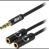 AlzaPower 3.5mm Jack (M) to 2x 3.5mm Jack (F) 0.15m fekete (APW-ADCBA3JM23JF0015B)