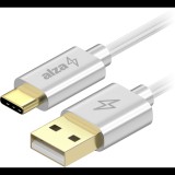 AlzaPower AluCore Charge USB-A to USB-C 2.0 0.5m, fehér (APW-CBTC2005S)