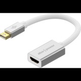 AlzaPower AluCore Mini DisplayPort (M) to HDMI (F) 4K 30Hz ezüst (APW-ADMDPHD2S)