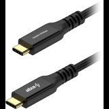 AlzaPower AluCore USB-C to USB-C 3.2 Gen 2 100W 1m, fekete (APW-CBTC3210AB)