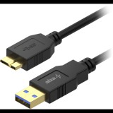 AlzaPower Core USB-A (M) to MicroUSB-B 3.2 Gen 1, 1 m - fekete (APW-CBUAMUB3010B)