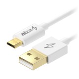 AlzaPower Core USB-A to Micro USB 1m, fehér (APW-CBMU0041W)