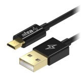 AlzaPower Core USB-A to Micro USB 2m, fekete (APW-CBMU0042B)