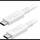 AlzaPower Core USB-C to USB-C USB4 100W 0.5m, fehér (APW-CBTC4405W)