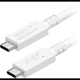 AlzaPower Core USB-C to USB-C USB4 100W 1m, fehér (APW-CBTC4410W)