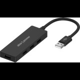 AlzaPower FlatCore USB-A (M) to 4× USB-A 2.0 (F) - fekete (APW-HACF4A2B)