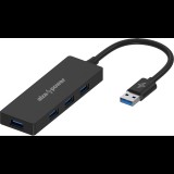 AlzaPower FlatCore USB-A (M) to 4× USB-A 3.2 Gen 1 (F) - fekete (APW-HACF4A3B)