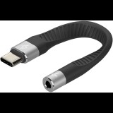 AlzaPower FlexCore USB-C (M) to 3,5mm Jack (F) fekete (APW-ADTC3J10B)
