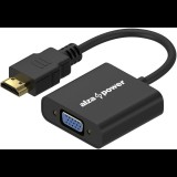 AlzaPower HDMI (M) to VGA (F) with 3.5mm Jack - fekete (APW-ADHDVG02A)