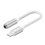 AlzaPower Lightning Mfi (M) to 3.5mm Jack (F) 0.1m, ezüst (APW-ADMFI3J01S)