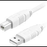 AlzaPower LinkCore USB-A to USB-B 1m, fehér (APW-CBUAB100W)
