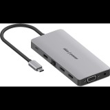 AlzaPower Metal USB-C Dock Station 12in1 Triple Screen - asztroszürke (APW-HCA123SY)