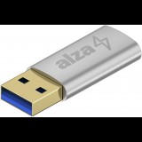 AlzaPower USB-A (M) to USB-C (F) 3.2 15W 5Gbps ezüst (APW-ADTATC1S)