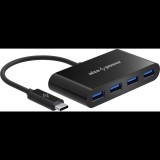 AlzaPower USB-C (M) to 4× USB-A 3.0 (F) USB Hub, fekete (APW-HCC4A3B)