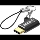 AlzaPower USB-C (M) to Micro USB (F) Keychain fekete (APW-ADTCMU1B)