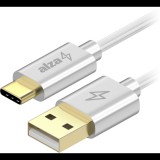 AlzaTools AlzaPower AluCore Charge USB-A to USB-C 2.0 2m, fehér (APW-CBTC2020S)