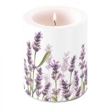 Ambiente Lavender Shades white átvilágítós gyertya 12x10cm