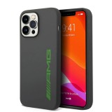 AMG Liquid Silicone Green Logo tok iPhone 14 Pro Max készülékhez szürke