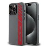 AMG Liquid Silicone Vertical Logo MagSafe tok iPhone 15 Pro Max készülékhez szürke