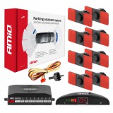 AMIO 8 szenzoros ultrahangos parkolóradar rendszer – elöl és hátul, LED kijelzővel és hangjelzéssel