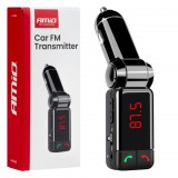 AMIO Autós Bluetooth FM Transzmitter és Töltő telefon kihangosítóval