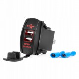 Amio beépíthető dupla USB aljzat - vízálló - 12/24V