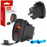 Amio beépíthető, vízálló aljzat - USB/USB-C - 12/24V