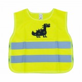AMIO Láthatósági mellény gyerekeknek Dinoszaurusz sárga