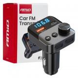 AMIO Prémium Bluetooth FM Transzmitter – USB-C és USB-A Gyorstöltéssel, telefonkihangosítóval
