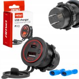 Amio USB/USB-C beépíthető aljzat - vízálló - 12/24V