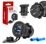 Amio vízálló dupla USB aljzat - beépíthető - 12/24V