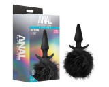 Anal Adventures Platinum - anál plug nyuszifarokkal (fekete)